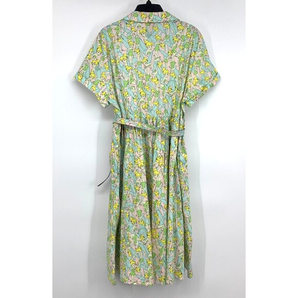 Torrid Disney Dress Peter Pan Tinkerbell Swing Button Belted NWT - Picture 10 of 14